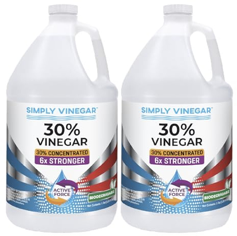 Simply Vinegar 30% de vinagre – Vinagre puro concentrado de fuerza activa para limpieza, hogar y jardín, 128 onzas (2)