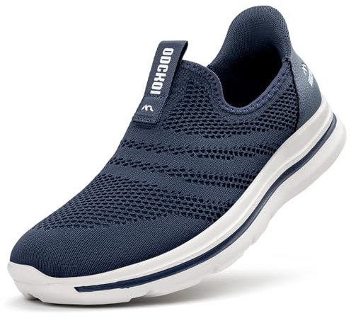 Zapatillas Slip-On Hombre Sin Cordones Deportivas - Zapatos para Caminar con Punta Ancha, Zapatillas de Running Ligeras Outdoor Transpirables para Carrera en Carretera-SHENLAN-XIN-45