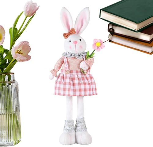CGACCSD Conejo de Pascua decorativo grande conejo de Pascua con patas extensibles, figuras de conejo de Pascua con patas telescópicas, decoración de mesa de Pascua, conejo de Pascua