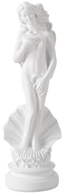 Venus Afrodita Figura de escultura de resina, estatua decorativa de diosa griega con base de conchas, adornos blancos clásicos para decoración del hogar, escritorio de estilo europeo o exhibición de