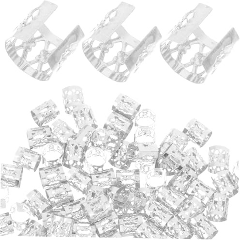 DECORNIJIA Dreadlock Beads Hair Cuffs Braiding Rings Silver 300pcs Hollow Dreadlock Accessories for Braids Hair Decorations for Styling