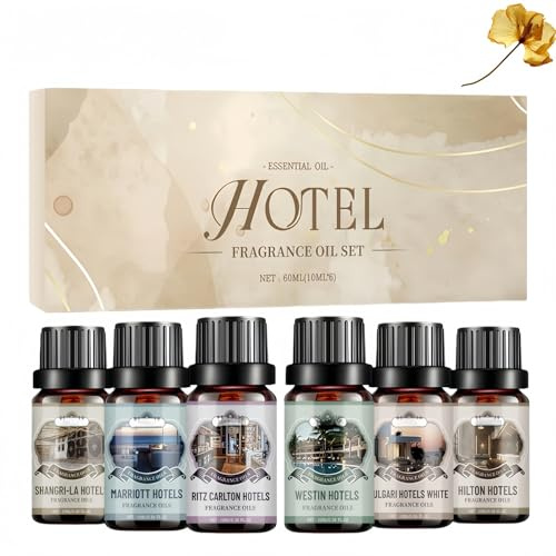 6PCS Christmas Essential Oils Set,Winter Holiday Fragrance Oil Gift Set for Diffuser,Scented Oils for Soaps Candle Making,Holiday Essentials for Home,Christmas Tree Scented Gift Set(Hotel Set)