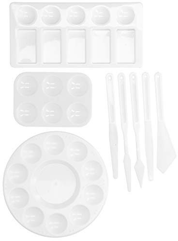 OEBUAFI Set di Accessori per Pittura con Raschietto per Tavolozza, Strumenti in Plastica Spessa per Progetti Fatti a Mano, Facili da Pulire e Riutilizzare, Adatti a Pittori Professionisti e