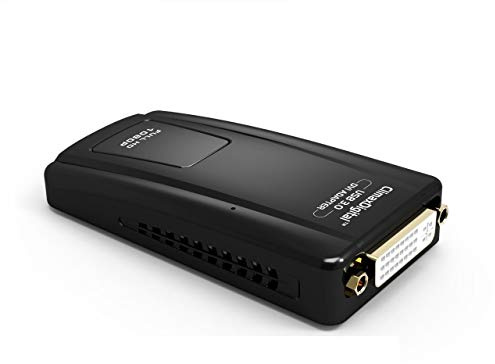 ClimaxDigital CUH350D USB 3.0 to DVI,VGA,HDMI Adaptor for Multiple Monitors - DisplayLink DL-3500 Chipset (supports up to 2048 X 1152)*1080p Full HD ready * External Videocard * Multi Display Adapter/splitter/converter ** Includes DVI to HDMI adaptor and DVI to VGA adaptor, supports Windows 7/Windows 8.1/Windows 10/11 and Mac macOS Ventura 13, Monterey 12, Big Sur 11 [ NO FOR Surface RT and Linux/Unix ]