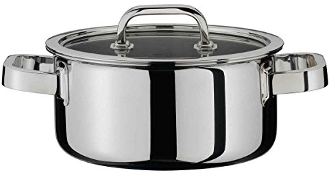 Spring 0615500624 Finesse Bratentopf mit Deckel, Edelstahl, silber, 14,2 x 31 x 33,8 cm