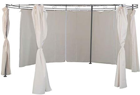 Linder Seitenteile für Pavillon rund Ø3,5m 6er Set Polyester beige rot grau Taupe, Farbe:beige