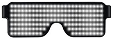 Occhiali da sole luminosi a LED, per discoteca, occhiali da sole lampeggianti, ricaricabili tramite USB, multiuso, per feste, per uomini e donne (bianco)