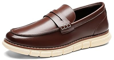 Bruno Marc Men's Casual Dress Shoes Penny Loafers,Size 10,Dark Brown