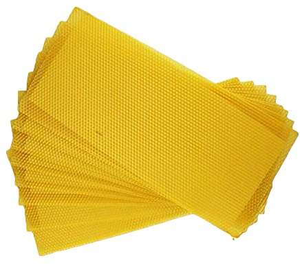 100% Pure Beeswax Sheets 10 pcs, 13cm X 9cm Natural Beeswax Candle Wax for Making Candles, Beekeeping Bee Wax Nest Bed, Beeswax Honeycomb Sheet Gift Easy DIY Candle Making Kits for Adults Kids