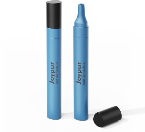 Joypur Paille Filtrante Survie Triangle 0.01µm, Filtre à Eau Portable Léger 45g, Élimine 99.9999% des Impuretés, 1000L Filtration, Pour Camping Randonnée Voyage, Lot de 2, Bleu