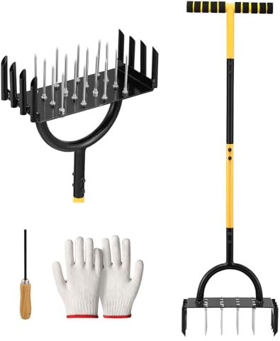 Aireador de césped – Arieggiatore per Prato Aeratore Strumento Prato, Strumento di Carotaggio Dell'aeratore del Prato con Vassoio di Stoccaggio del Nucleo del Suolo Aeratore Manuale del Nucleo