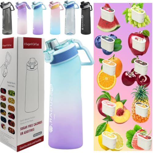 Putextile 3.0 Botella De Agua Con 1 CáPsula De Sabor, Material Tritan Juego De Inicio De 700 Ml, Botellas De Bebida Sin Bpa, Adecuado para gimnasios y escuelas (Color C+1 Random POD)