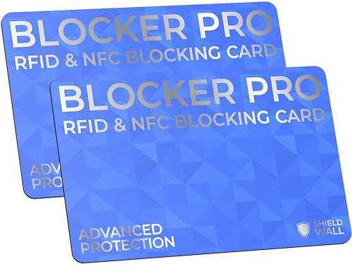 RFID & NFC Blocking Cards - Triple Blocking Technology (2 pack, Blue)