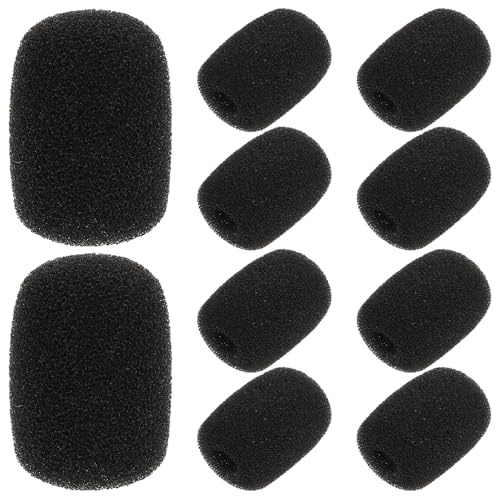 JEWEDECO Protectores de Espuma para Micrófonos de Solapa Modelos V3, V9s y Otros, 10 Piezas, Cubiertas de Espuma Antiviento para Auriculares, Filtro Antipop para Grabación y Reducción