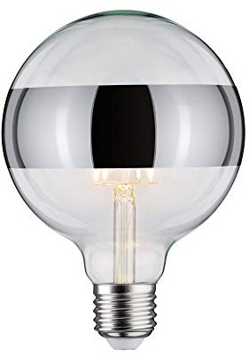 Paulmann 28681 LED Lampe Filament G125 6W Leuchtmittel Ringspiegel Silber 2700K Warmweiß dimmbar E27