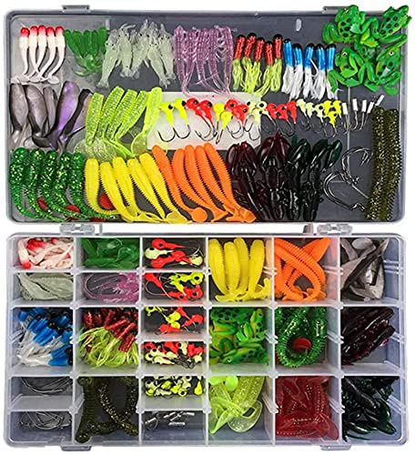 CHAWHO Kunstköder Set - 301 Stück Fischköder Set mit Hakenzubehör-Set, Angelköder Set #050