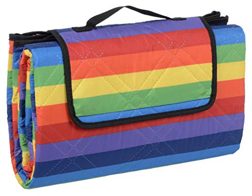 Azuma Family Picnic Blanket Waterproof Travel Rug Camping Mat Rainbow L 130x150cm