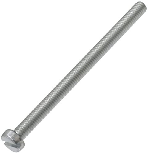 AERZETIX - C60145 - Lot de 10 Vis à métaux à tête cylindrique M3.5x50 mm à empreinte fendue S - boulon d'assemblage - DIN 84 - dureté 4.8 - en acier zingué - couleur argent