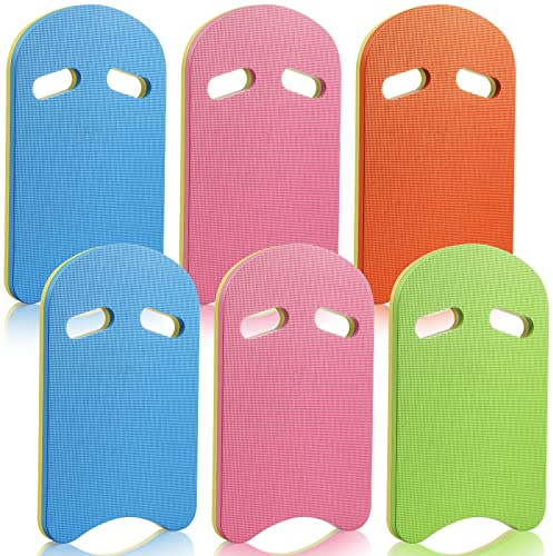 6 Pcs Swimming Kickboard Training Kickboard, EVA Foam Swim Board U Design Colorful Water Pool Board with Integrated Hole Handle for Kids Adults Beginner Pool Beach Exercise Accessories Aid Equipment