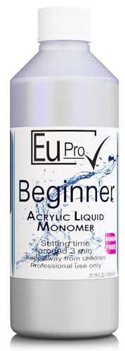 Acrylic Liquid Monomer Bulk salon for creating Nails, need powder to work (1 litre Beginner Clear)