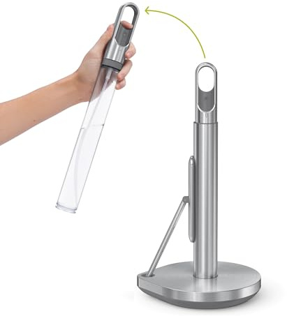 simplehuman Standing Paper Towel Holder with Spray Pump, Brushed Stainless Steel