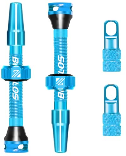 BUCKLOS Tubeless Presta Valve Stem 40/44/55/60/65/80/100 mm, Valve Stem Kit with Valve Core Removal Tool for Road Bike/Mountain Bike/MTB, Fit Most Bicycle Rims, Super Light Durable Aluminum Stem Blue