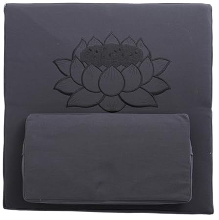 YUSUZH meditationskudde 2-delat set yoga meditation kuddar fyrkantig golvkudde för hemmeditation (grå, 60 x 60 cm)