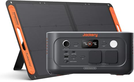 Jackery Explorer 500v2 Generador Solar Portátil con 100W Panel Solar, 512Wh/500W (Max 1000W) LFP Batería, SAI≤10ms, 1,3H Carga Rápida, Ligera Estación de Energía para Camping, RV y Emergencia