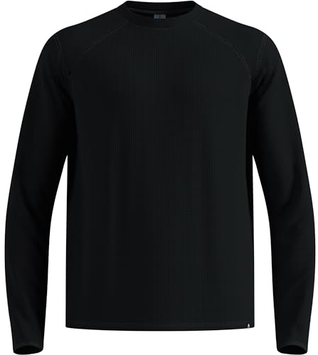 Odlo Cubic Midlayer Uomo | Maglia Escursione Maniche Lunghe | Pullover Funzionale Trekking Outdoor | Regular Fit | Taglia S | Nero