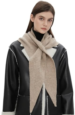 YAMEE Écharpe Triangle Femme en Laine Mélangée,Écharpe Triangulaire en Tricot Chaud Doux,Unie,Accessoire Tendance,Foulards Femmes Léger pour Automne Hiver