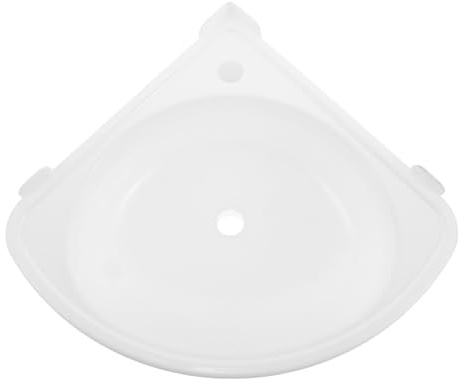 DOITOOL Lavabo de esquina para baño de pared - Lavabo flotante triangular de 15.33 x 12.97 pulgadas, de pared para espacios pequeños, baño, balcón, autocaravana