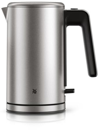 WMF Lono Silk Wasserkocher 1,6 L Edelstahl Matt Grau, kabelloser elektrischer Wasserkocher 2400 W mit Kalkfilter, 360°-Sockel, Anti-Fingerabdruck-Effekt, Einhand-Deckel & externer Wasserstandsanzeige