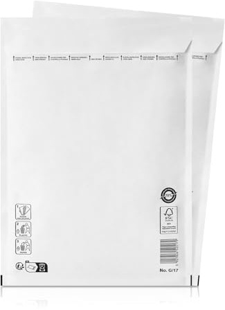 Parti av 25 bubbelkuvert - Vadderade kuvert - Passar för format A4+/C4 - Förpackning med självhäftande stängning G7 (250 x 350 mm) 17/G - Vit