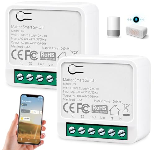 Interruttore Smart WLAN per relè, interruttore della luce Smart Life, mini interruttore Wi-Fi fai da te, modulo di commutazione relè, Home Relè 230 V per LED, mini interruttore, compatibile con