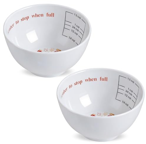 Yuecda 2 cuencos medidores de control de porciones, tazas medidoras de alimentos, recipientes de control de porciones para adultos, pérdida de peso, diabetes bariátrica, alimentación saludable