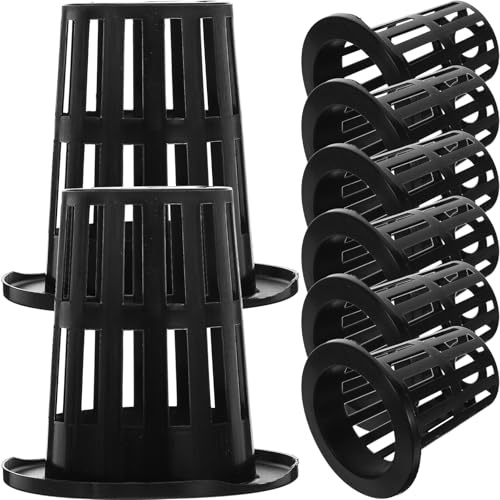 ROMISBABA 50 Pots en Filet en Plastique Noir pour Hydroponie, Panier de Culture pour Plantes et Légumes, pour Culture en Intérieur, Perméable à l'eau et Nutriments