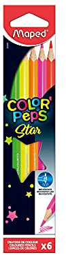 Maped Buntstift COLOR`PEPS Fluo, 6er Kartonetui VE = 1 832003