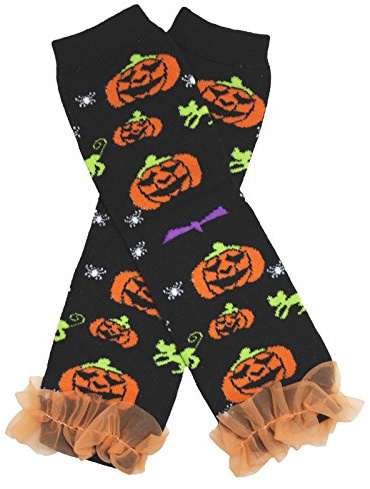 Zucca stampa nero cotone scaldamuscoli calzini accessorio per Halloween 2 – 6Y Orange 2-6 Anni