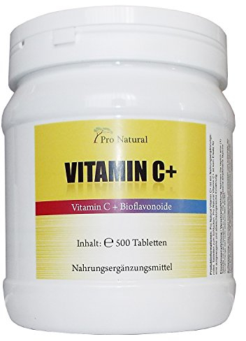 Vitamin C 1000mg + Bioflavonoide TIME RELEASED 500 Tabletten Made in Germany Vegan : für Immunsystem, Haut, Zähne und Knorpel usw