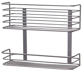 Household Essentials 1228-1 Double Basket Door Mount Cabinet Organizer | Mounts to Solid Cabinet Doors or Wall