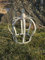 Dekokrone Landhaus shabby grau Metall 18x27x30 Gartenkrone Beetdeko