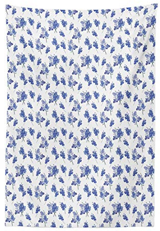 Ambesonne Floral Tapestry, Bundles of Forget-Me-Nots Meadow Cranesbills and Early Purple Orchids, Fabric Wall Hanging Decor for Bedroom Living Room Dorm, 30 X 45, Blue Grey and Violet