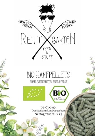 Reitgarten´s Bio Hanfpellets 3 kg Pferd Futter Superfood garantiert ohne Zusätze Hanf Pellet Organic