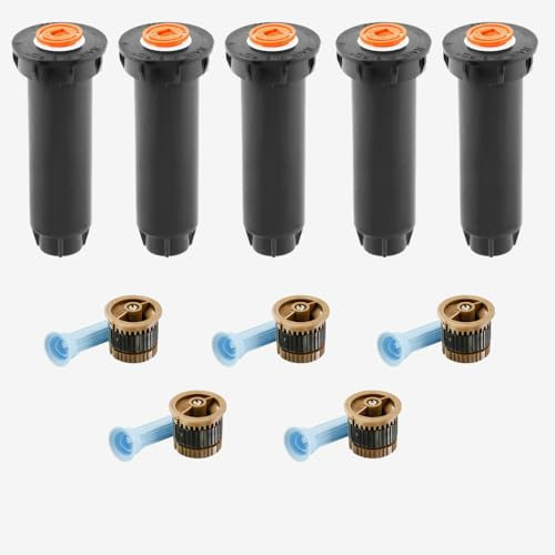 5 STK. Rain-Bird Versenkregner Typ 1800/1804 10 cm Aufsteiger inkl. HE-VAN-12 Düse 2,7 bis 3,7 m