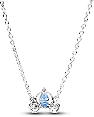 Pandora Disney Cinderella sterling silver collier with fancy light blue and clear cubic zirconia