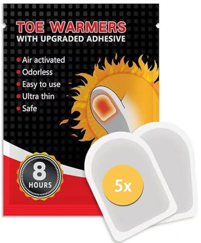 KEELYY Fußwärmer, 5 Paar Wärmepads Zehenwärmer Selbstklebend, 100% natürliche Fußwärmer-Pads, 8h warme Füße,sofort einsatzbereit, für alle Größen