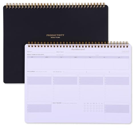 Sunday Start Weekly Planner with Habit Tracker - 8.5×11 Professional Productivity Tools to Organize Your Daily Tasks, Goals, Projects - Dashboard Desk Pad - ADHD To-Do List Notepad