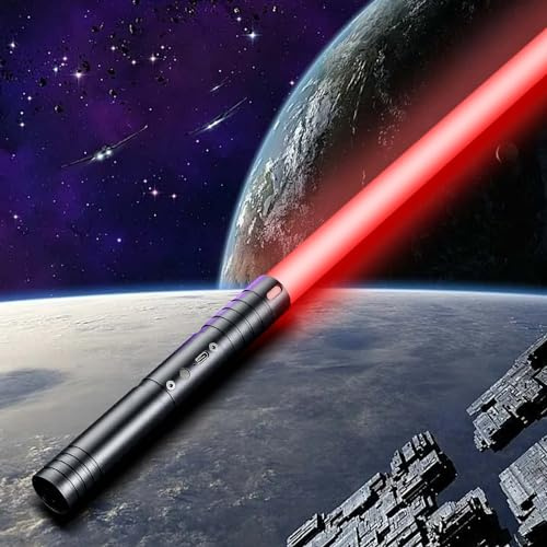 Lightsaber, Dueling Metal Hilt 15 Colors Changeable Light Saber, USB Rechargeable Lightsabers with Metal Handle, Kids and Adults Cosplay Party Gifts. Lightsaber (60cm x 1 PC Black)