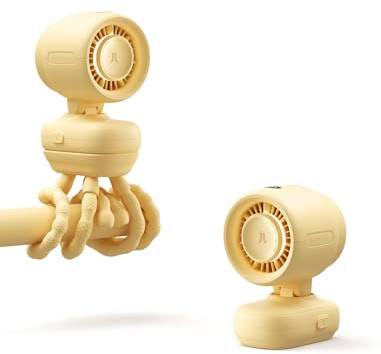 JISULIFE 2026 Ventilatore per Passeggino – Piccolo & Elegante con Raffreddamento 38H, Luce Notturna Morbida, Staccabile con un Click per Passeggino o Scrivania, Ventilatore Sicuro per Bambini per