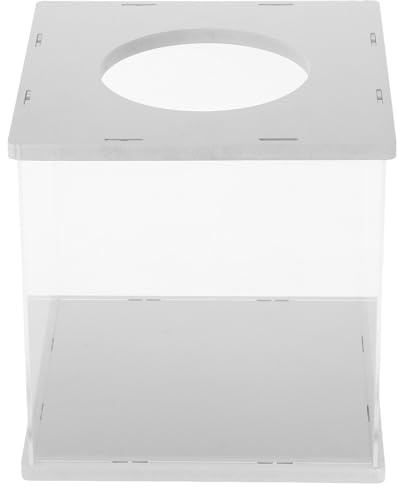 Healeved Urna Elettorale in Acrilico Trasparente 20X20X20 CM con Fessura per Schede Elettorali Scatola Trasparente per Lotteria e Raccolta Fondi Contenitore per Suggerimenti e Donazioni